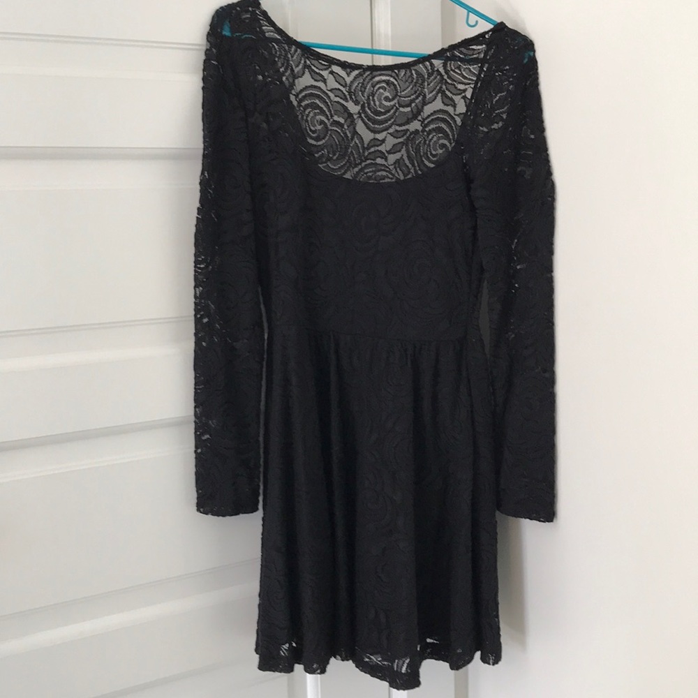 Black floral print dress